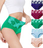 HAVVIS Women's Briefs Underwear Cotton High Waist Tummy Control Panties Rose Jacquard Ladies Panty Multipack