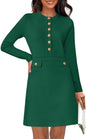 NENONA Women's 2025 Fall Sweater Dress Winter Long Sleeve Fashion Button Elegant Work Formal Cocktail Party Mini Dresses