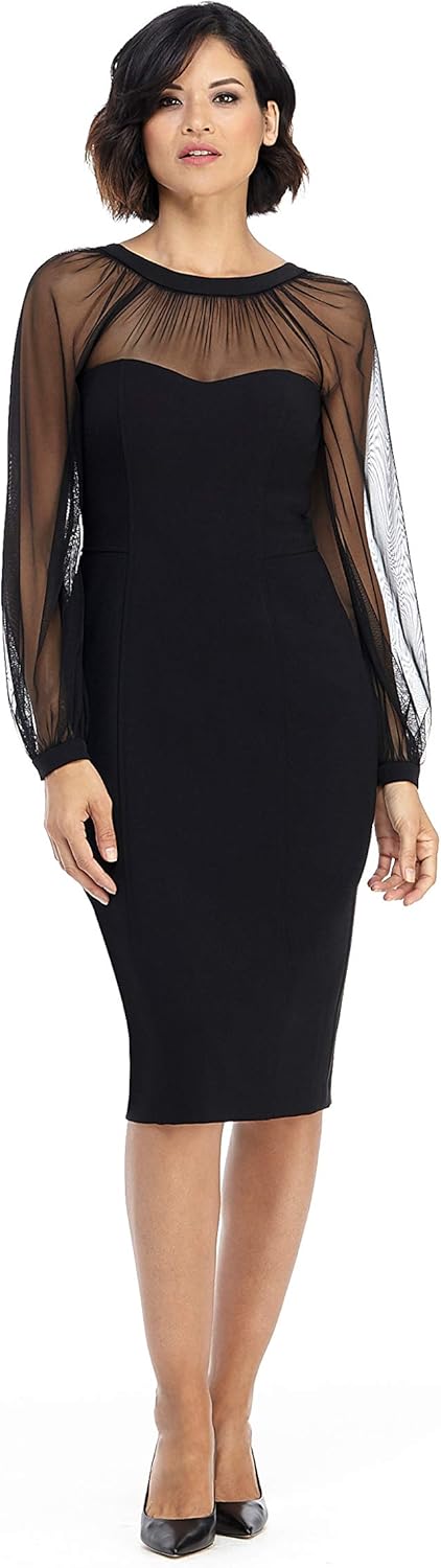 Maggy London Women's Illusion Dress Occasion Event Party Holiday Cocktail Guest of Wedding.