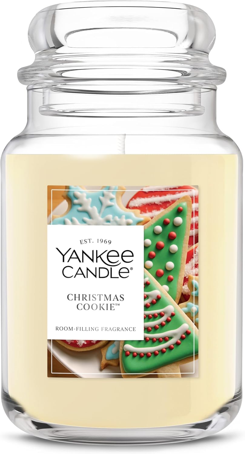 Yankee Candle Christmas Cookie Scented Candle, 22oz Large Jar with up to 150 Hour Burn Time, Giftable, Holidays
