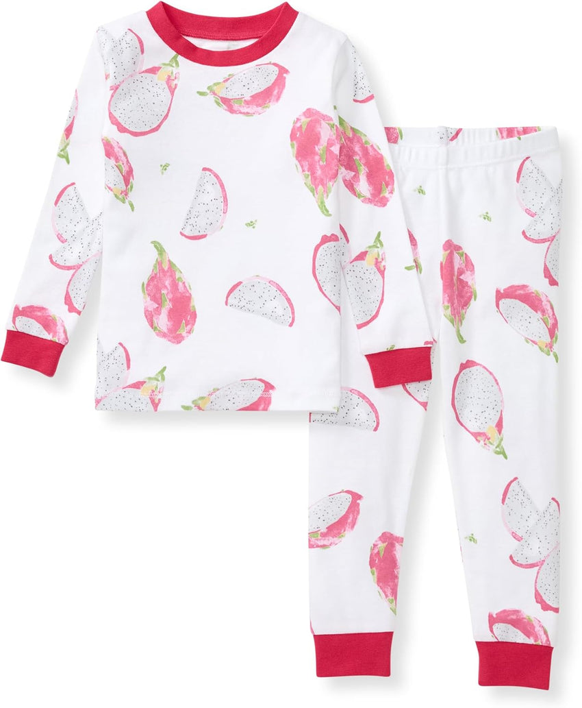 Burt's Bees Baby Girls' Pajamas, 2-Piece Long Sleeve Tee and Pants Organic Cotton PJ Set