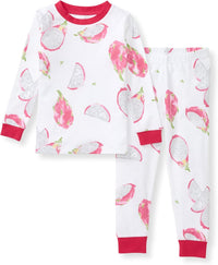 Burt's Bees Baby Girls' Pajamas, 2-Piece Long Sleeve Tee and Pants Organic Cotton PJ Set