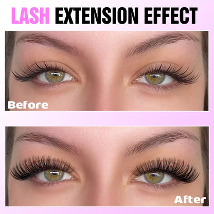 Pawotence Lash Extension Kit DIY 280pcs Lash Clusters Eyelash Extension Kit, 9-16mm 30D 40D Individual Lashes Kit with Lash Bond and Seal, Lash Tweezers for Self Use (30D&40D, 0.07D, 9-16mm, Kit)