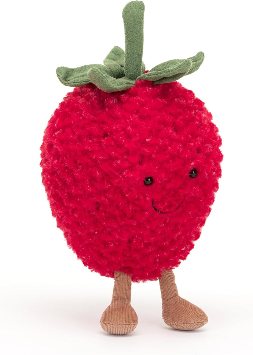 Jellycat Amuseables Strawberry Stuffed Toy, 8 inches - Fruit Plush - Fun Gift Idea
