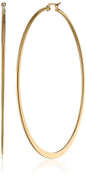 Amazon Essentials Gold Plated or Stainless Steel Flattened Hoop Earrings