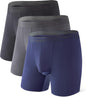 DAVID ARCHY Men's Underwear Ultra Soft Modal Dual Pouch Trunks Ball Pouch Bulge Enhancing Boxer Briefs for Men 3 or 4 Pack