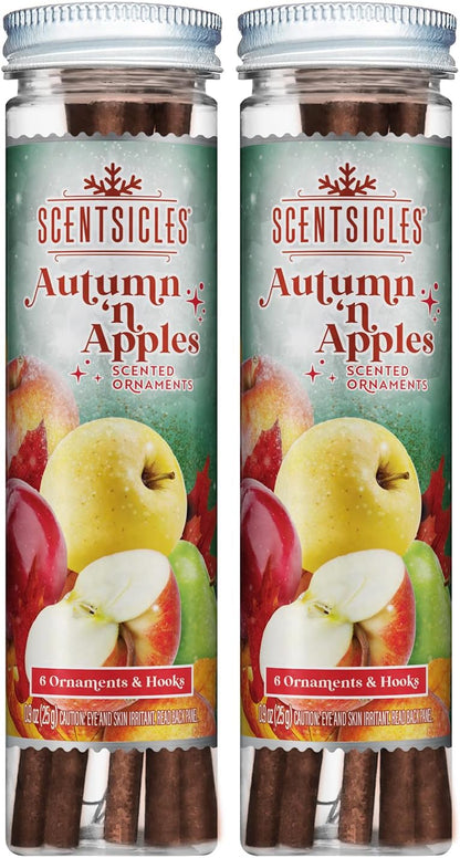 Scentsicles White Winter Fir Scented Christmas Tree Ornaments - 2 Bottles (12 Sticks Total)
