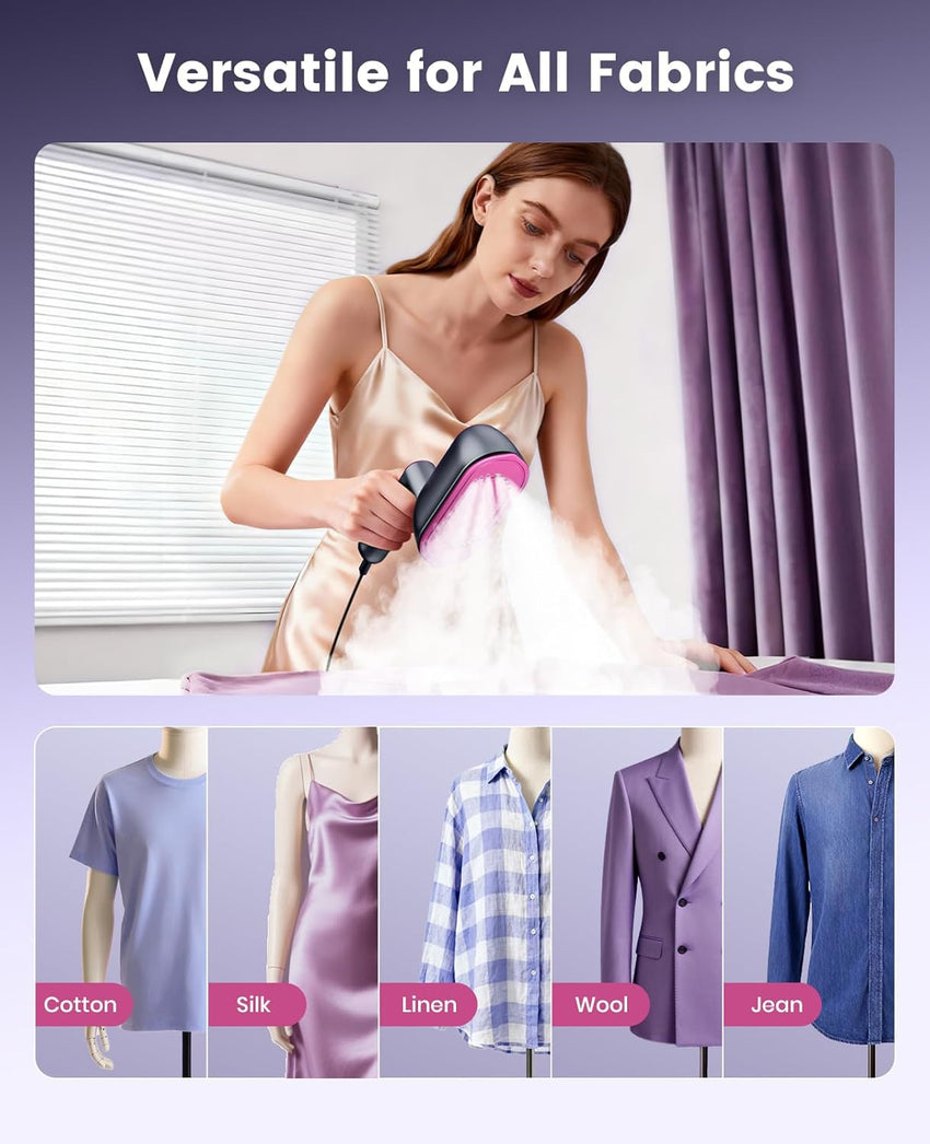 Jack ＆ Rose Travel Steamer Iron for Clothes,1200w Iron Steamer,Portable Handheld Travel Size Steamer iron,8S Fast Heat-Up，Large Ceramic Heat Panel,