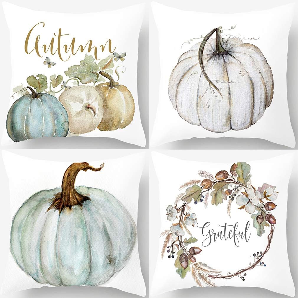 PSDWETS Christmas Pillow Covers 18x18 Set of 4 Christmas Decorations Snowman Deer Tree Winter Holiday Decor Throw Cushion Case for Home Couch