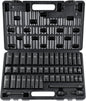 VEVOR Impact Socket Set 3/8" Drive, 48-Piece Standard SAE (5/16 to 3/4 inch) & Metric (8 to 22 mm) Size, Deep & Shallow, 6 Point, CR-V, Extension Bar, Universal Joint, 1/2" F to 3/8" M Reducer