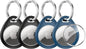 UNBREAKcable AirTag Holder for Apple - 4 Pack Air Tag Case [Fit Tightly Design] [Easy to Install] [Hold Securely] Waterproof TPU Protective Cover with Metal Keychain for Kids,Pet,Luggage,Backpack,Keys
