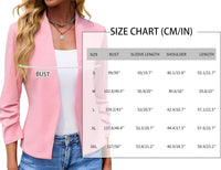 Mina Self 2025 Fall Women's 3/4 Ruched Sleeve Blazer - Cropped Open Front Collarless Casual Light Office Work Jacket Cardigan