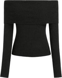 CIDER Women’s Off Shoulder Knitted Long Sleeve Tops Fall Pullover Sweater