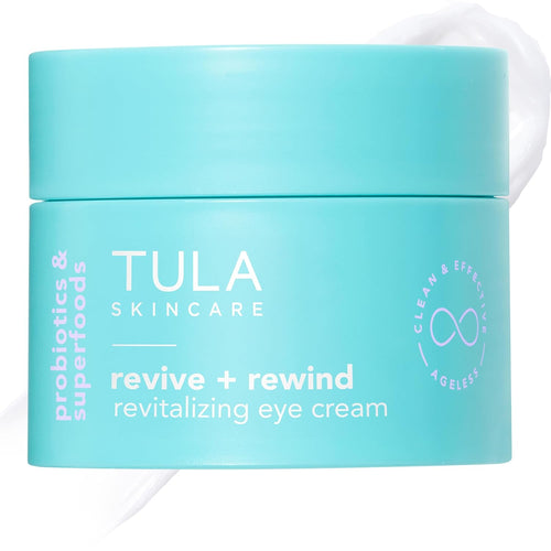 TULA Skin Care Revive & Rewind Revitalizing Eye Cream - Smooth Fine Lines, Dark Circles & Puffiness, 0.5 oz.