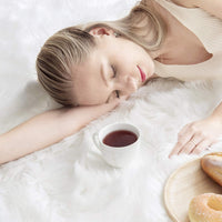 Ashler Faux Fur Rug, Fluffy White Small Sheepskin Rug, Ultra Soft 2x3 Ft Mat, Machine Washable Shag Mats, Nursery Throw for Bed, Living, Kids Room