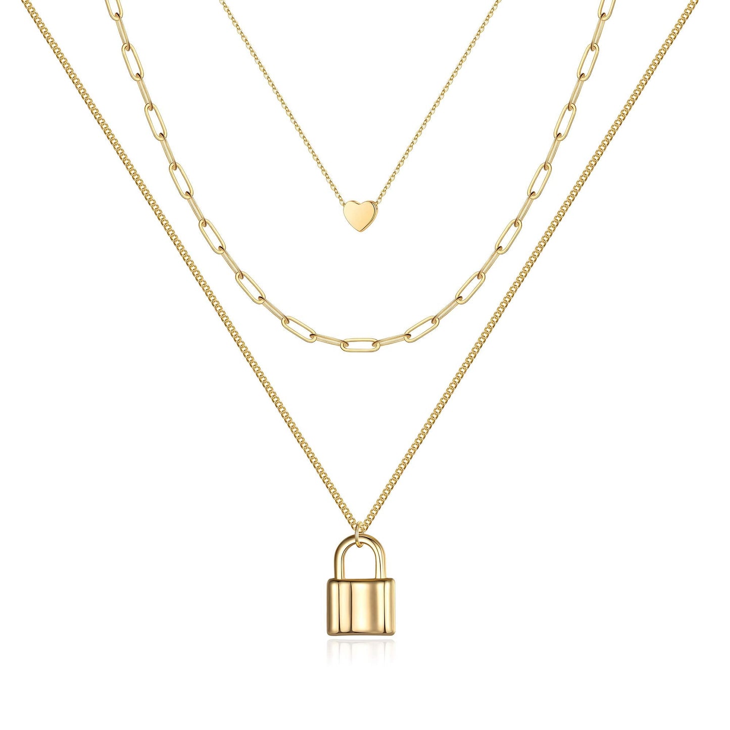 Turandoss Dainty Layered Choker Necklace, Handmade Y Pendant Necklace Multilayer Bar Disc Necklace Adjustable Layering Choker Necklaces for Women