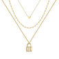 Turandoss Dainty Layered Choker Necklace, Handmade Y Pendant Necklace Multilayer Bar Disc Necklace Adjustable Layering Choker Necklaces for Women
