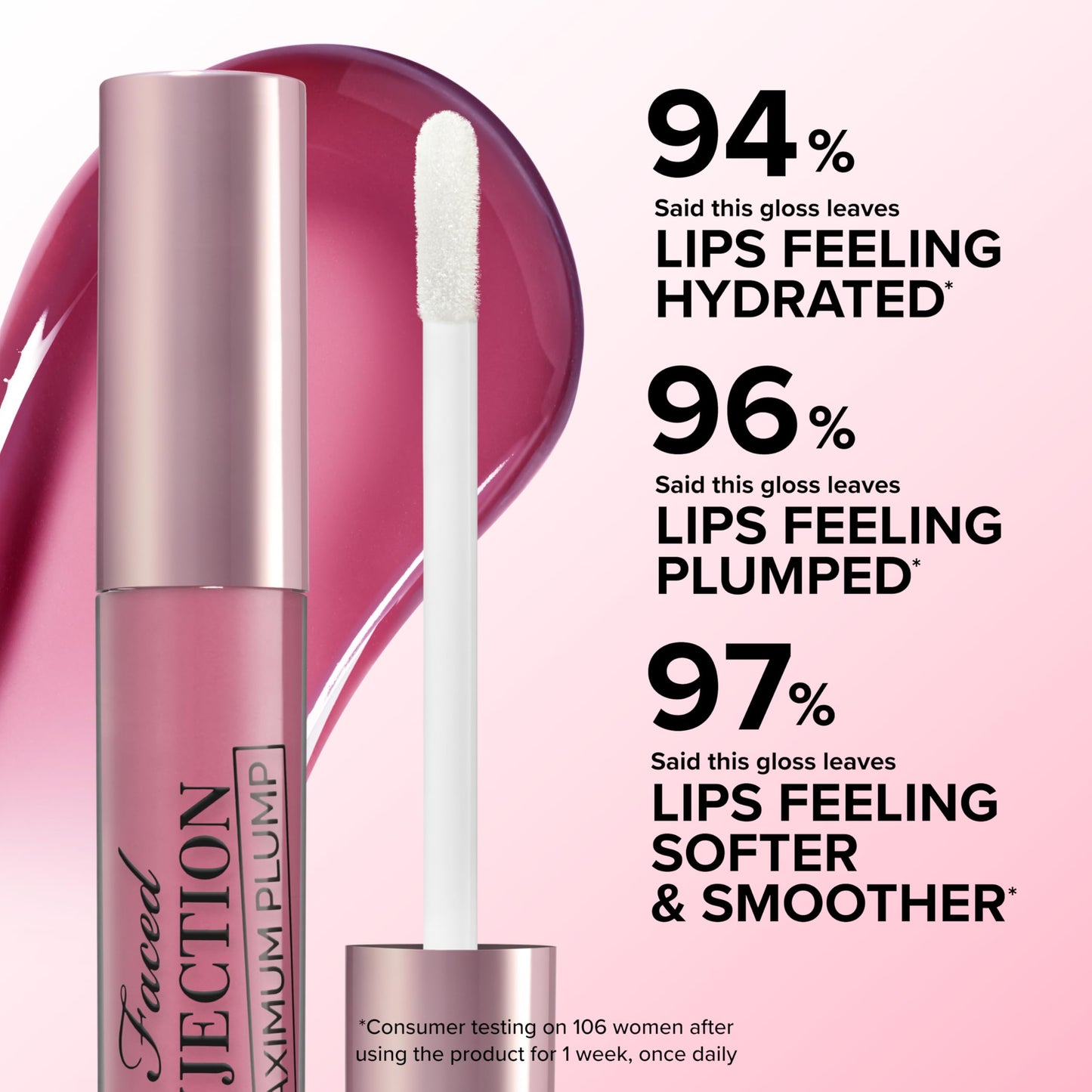 Too Faced Lip Injection Maximum Plump Extra Strength Lip Plumper Gloss | Hydrating + Plumping, 0.14 Fl Oz, Original