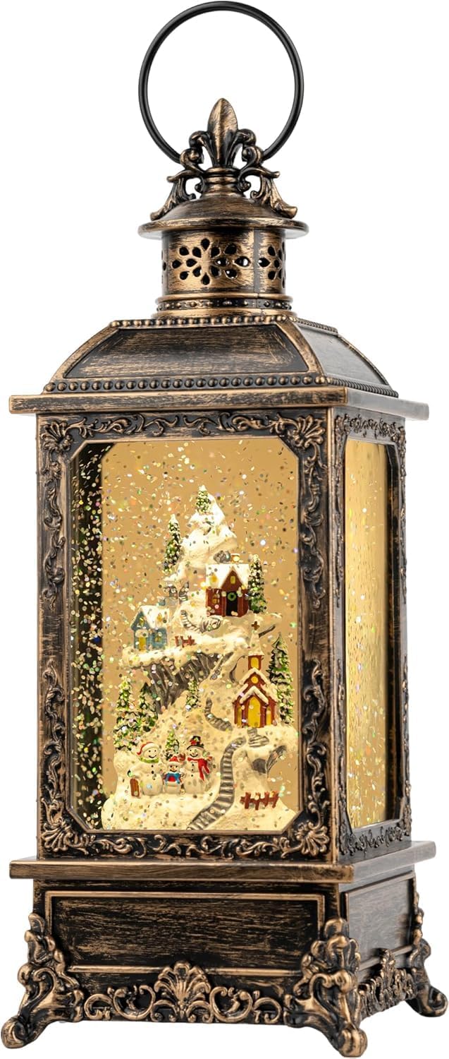 Nativity with Star Musical Lighted Water Creche with Swirling Glitter, Christmas Snow Globe Nativity Manger for Xmas with Music, Holiday Decorations Gifts for Family, Children or Friends