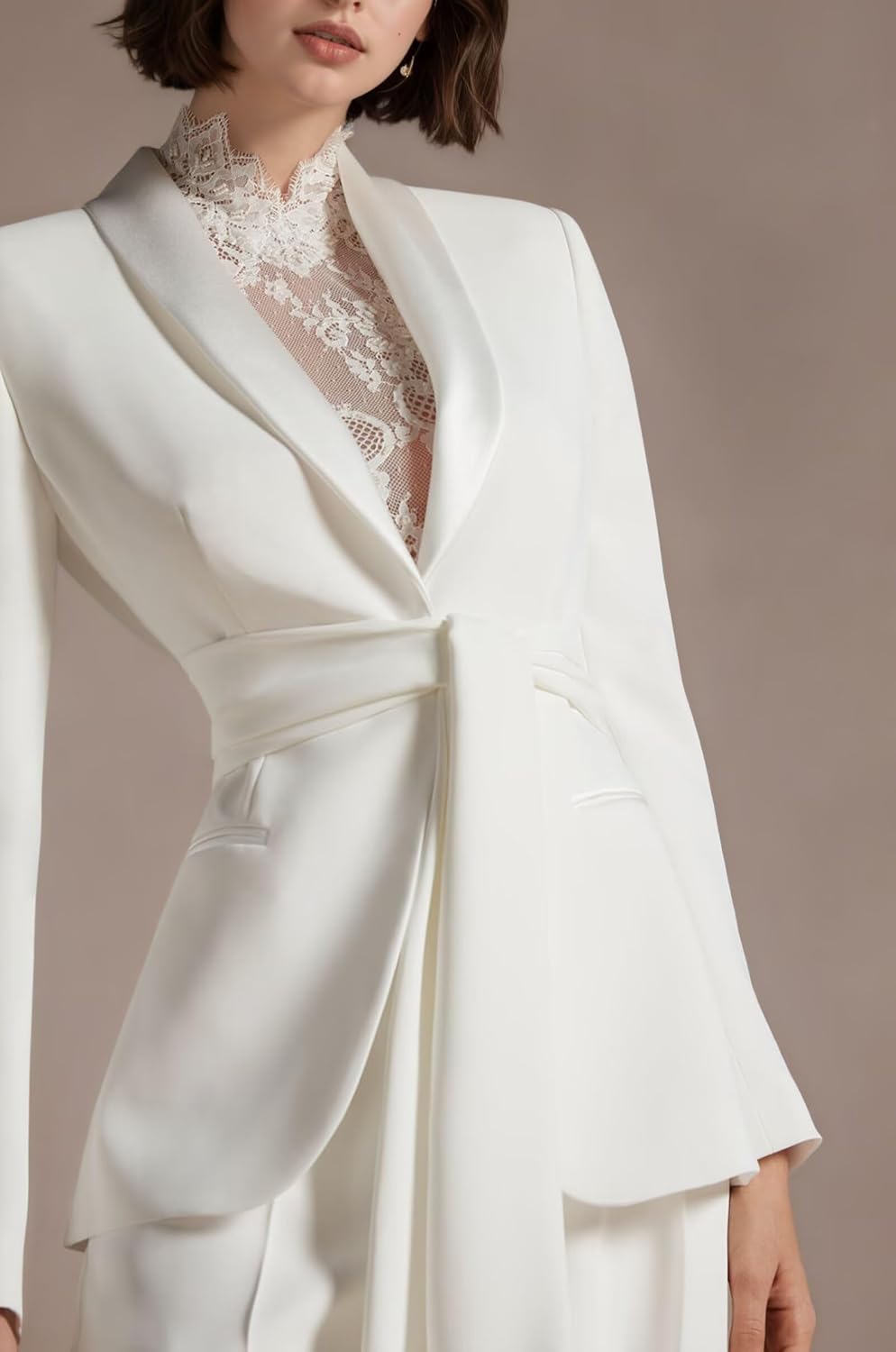 Pant Suits for Women Dressy Casual 2 Piece Womens Suit with Belt Elegant Womens Suits for Wedding Guest Prom