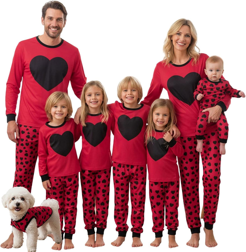 Family Christmas Pajamas Matching Sets - Soft Lettler Print Xmas Pjs for Couples & Kids | Holiday Family Pajamas