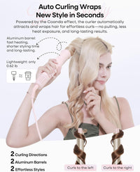 7 in One Hair Dryer Brush with Auto Wrap Curlers, Negative Ionic, No Heat Damage, Blow Dryer, Fast Drying & Frizz-Free Styling, Hot Air Styler, Straightener&Volumizing Brush with Storage Bag