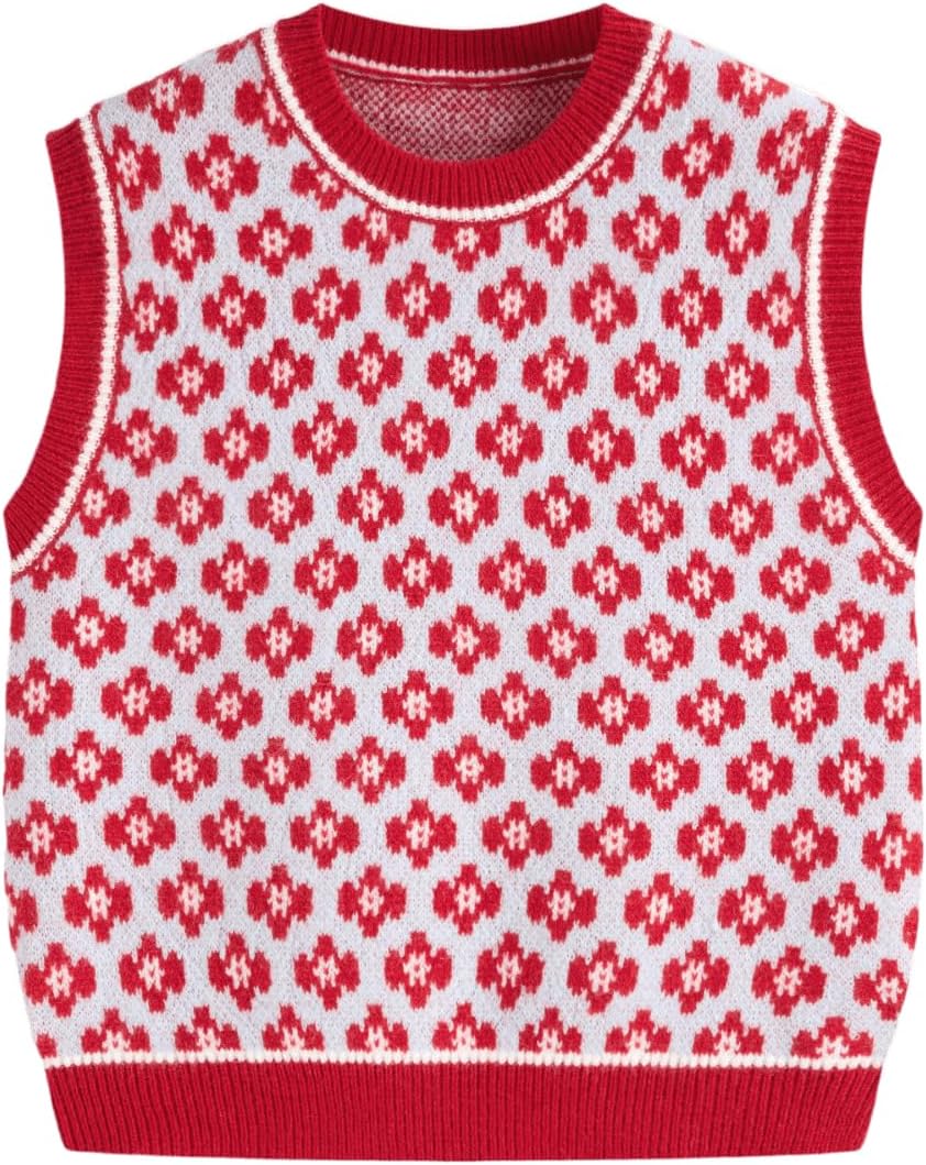 CIDER Sweater Vest Women Sleeveless Cropped Sweaters Cute Graphic Tank Tops Old Money Clothes Fall Outfits