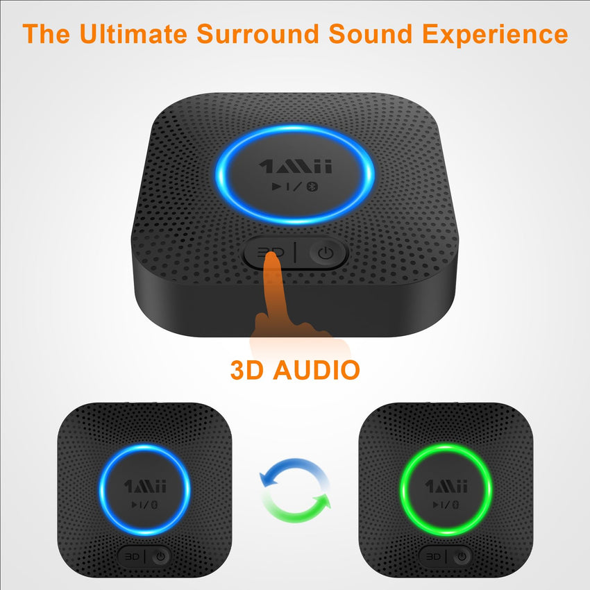 [Upgraded] 1Mii B06 Plus Bluetooth Receiver, HiFi Wireless Audio Adapter, Bluetooth 5.3 Receiver with 3D Surround aptX HD aptX Adaptive for Home Music Streaming Stereo System