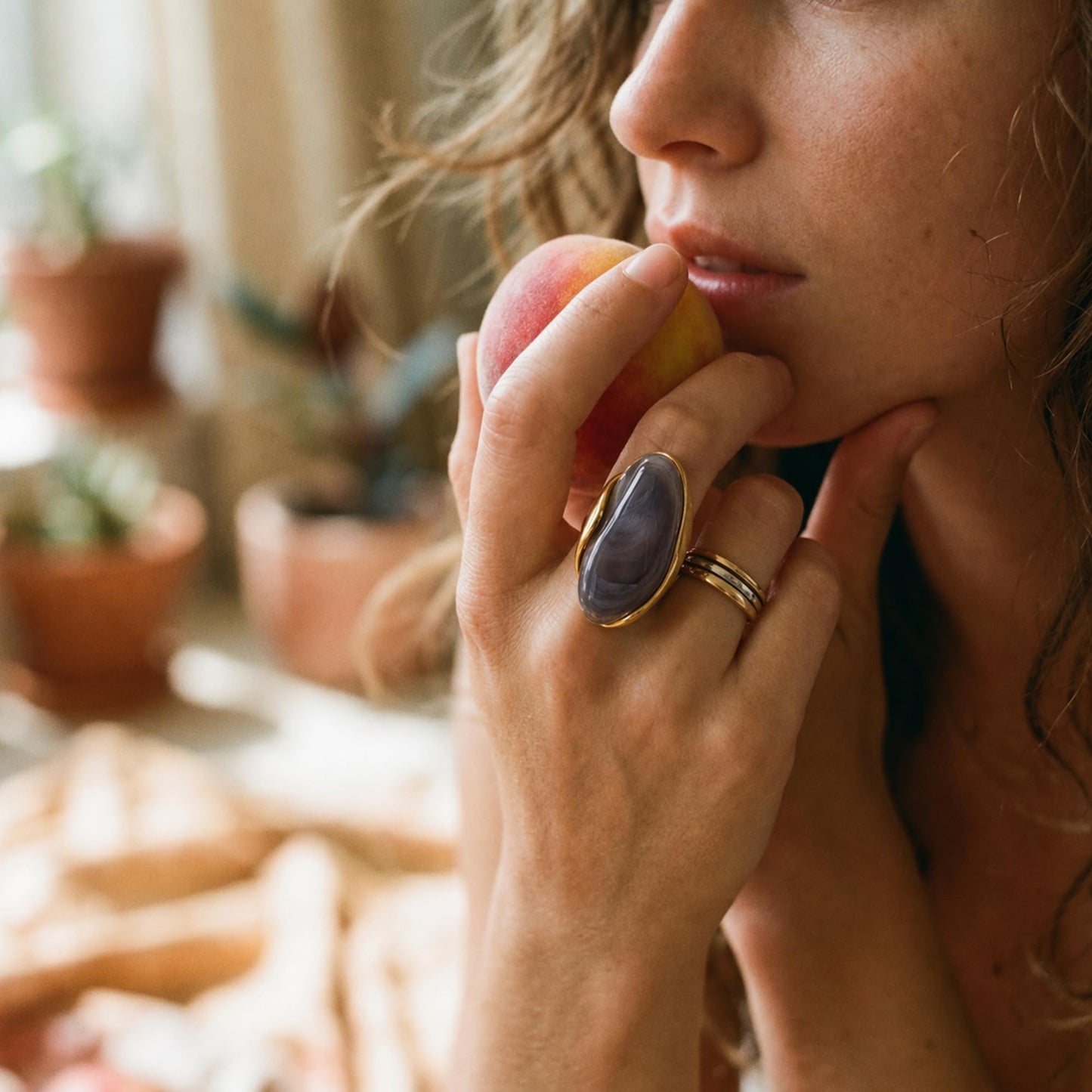 Mchic Colorful Chunky Statement Ring for Women: Boho Large Oval Acrylic Finger Ring Stainless Steel Adjustable Beach Summer Y2K Handmade Jewelry Gift for Women