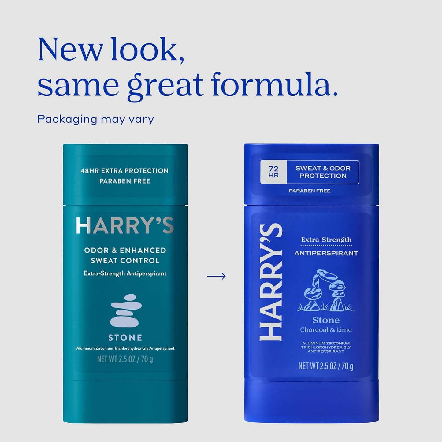 Harry's Extra-Strength Antiperspirant Deodorant, Sweat & Odor Control Antiperspirant for Men, Stone, 2.5 oz Pack of 3