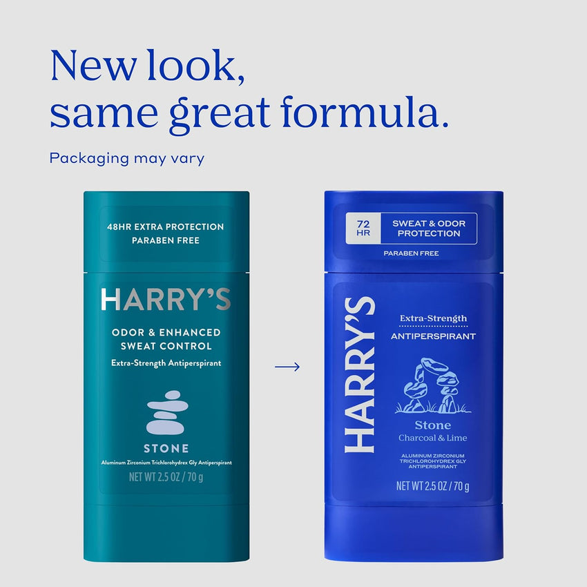 Harry's Extra-Strength Antiperspirant Deodorant, Sweat & Odor Control Antiperspirant for Men, Stone, 2.5 oz Pack of 3