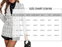 Mina Self 2025 Fall Women's Tweed Blazer Plaid - Fully-Lined Double-Breasted Fashion Slim Casual Office Work Jacket Pockets