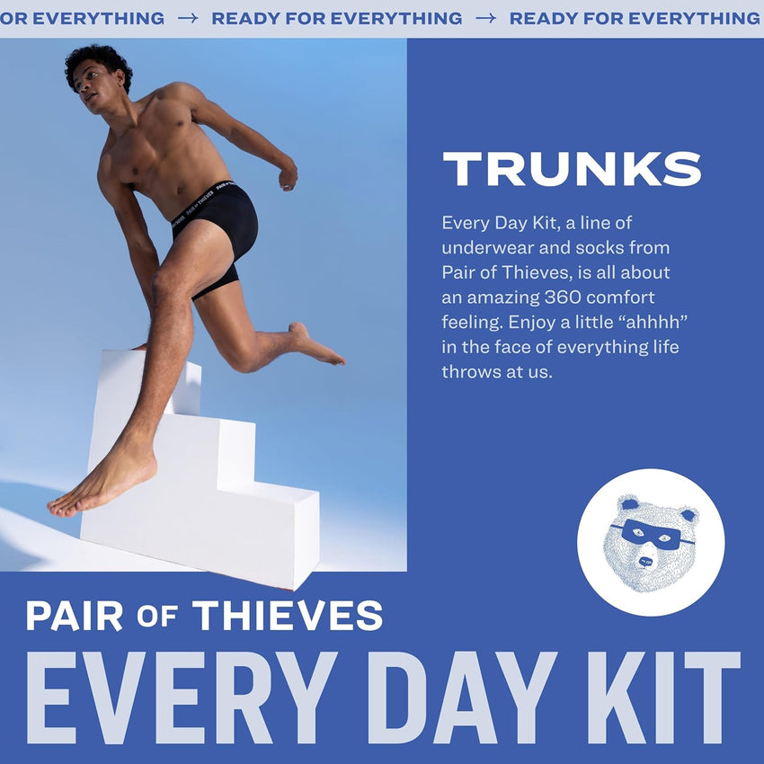 Pair of Thieves Men’s Trunks Underwear (4 Pack) - Everyday Kit Cotton Trunks For Men
