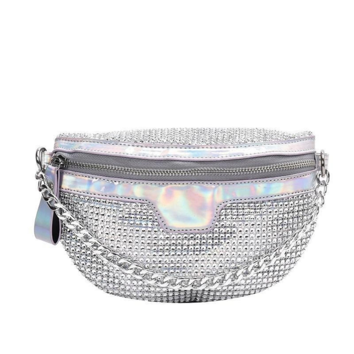 Thick Chain Women's Fanny Pack Plaid leather Waist Bag Shoulder Crossbody Chest Bags Luxury Designer Handbags Female Belt Bag