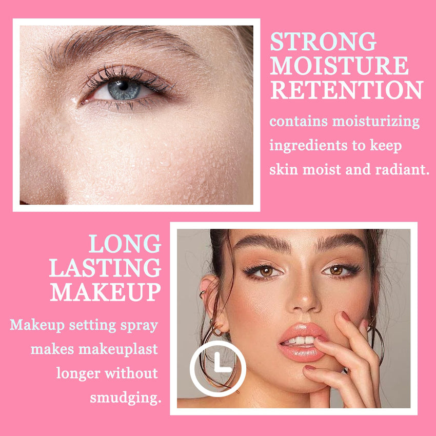 LZYLLS 2PCS Dewy and Matte Setting Spray,Long-lasting Makeup Setting Spray for 12 HR Wear,Hydrating Oil Control Face Makeup Mist Set,Waterproofing Facial Mist for Natural Finish, 2.03 Fl Oz