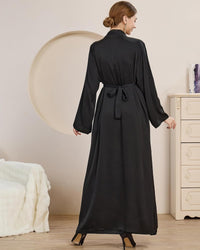 2PCS Muslim Abaya Women Islamic Dress with Belted Prayer Covered Eid Clothes