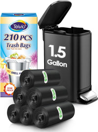 10 Gallon 200 Counts Extra Strong Trash Bags Tall Kitchen Garbage Bags by Teivio, 9 Gallon 10 Gallon,Bathroom Trash Can Bin Liners, Intended for Home,Plastic Bags for office kitchen Garden,Black