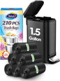 10 Gallon 200 Counts Extra Strong Trash Bags Tall Kitchen Garbage Bags by Teivio, 9 Gallon 10 Gallon,Bathroom Trash Can Bin Liners, Intended for Home,Plastic Bags for office kitchen Garden,Black