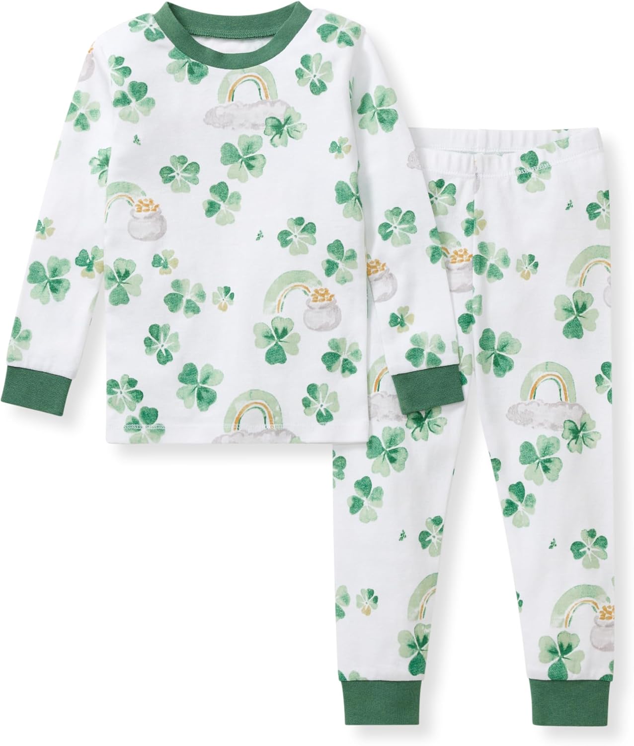 Burt's Bees Baby Girls' Pajamas, 2-Piece Long Sleeve Tee and Pants Organic Cotton PJ Set
