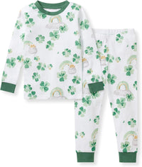 Burt's Bees Baby Girls' Pajamas, 2-Piece Long Sleeve Tee and Pants Organic Cotton PJ Set