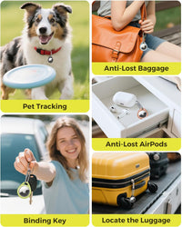 UNBREAKcable AirTag Holder for Apple - 4 Pack Air Tag Case [Professional Carabiner] [Waterproof] [Shockproof] TPU AirTag Keychain for Kids, Pets, Keys, Luggage, Backpacks