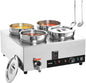VEVOR Electric Soup Warmer, Dual 7.4QT Stainless Steel Round Pot 86~185°F Adjustable Temp, 1200W Commercial Bain Marie with Anti-Dry Burn and Reset Button, Soup Station for Restaurant, Buffet, Silver