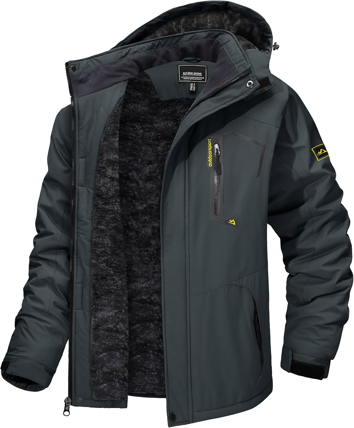 7DAY'S Men's Winter Skiing Jackets Water Resistant Fleece Coats Insulated Thermal Snowboard Jacket Parka Raincoat with Hood