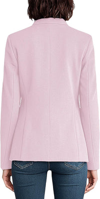 Mina Self 2025 Fall Casual Blazer for Women-Long Sleeve Lapel Open Front Lightweight Work Office Jackets with Pockets