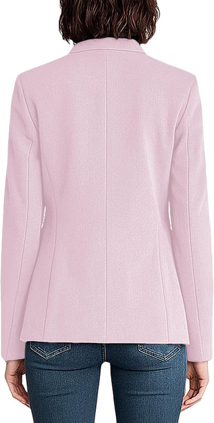 Mina Self 2025 Fall Casual Blazer for Women-Long Sleeve Lapel Open Front Lightweight Work Office Jackets with Pockets