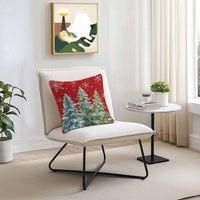 Outdoor Throw Pillow Covers Waterproof Pillow Cases 16x16in, Merry Christmas Tree Gradient Green Decorative Pillow Covers Cushion Cases for Couch Sofa Patio Garden,2 Pack Winter Snowflake on Red