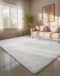 Ophanie Area Rugs for Living Room Bedroom, Upgrade Non-Slip Fluffy Soft Grey Shag Carpet, Indoor Floor Gray 4x6 Fuzzy Shaggy Living Room Plush Rug for Kids Home Dorm Decor Aesthetic