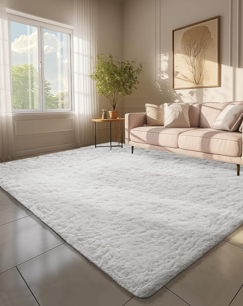 Ophanie Area Rugs for Living Room Bedroom, Upgrade Non-Slip Fluffy Soft Grey Shag Carpet, Indoor Floor Gray 4x6 Fuzzy Shaggy Living Room Plush Rug for Kids Home Dorm Decor Aesthetic
