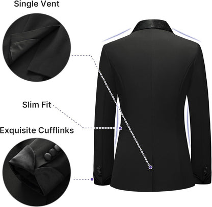 Women's Pants Suit 2 Piece Set Smil Fit Jacket Shawl Sollar Blazer Dress for Women