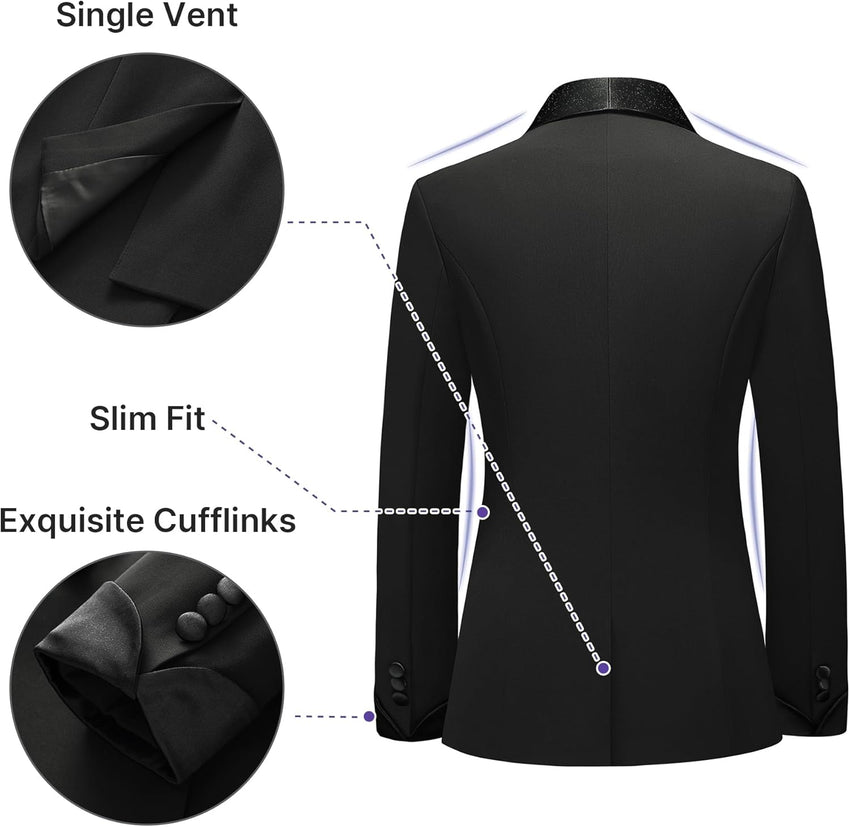 Women's Pants Suit 2 Piece Set Smil Fit Jacket Shawl Sollar Blazer Dress for Women